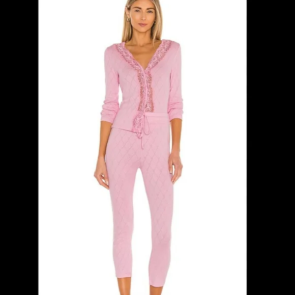 LSF Soft Pink Hearts Sweatpants - Picture 2 of 8